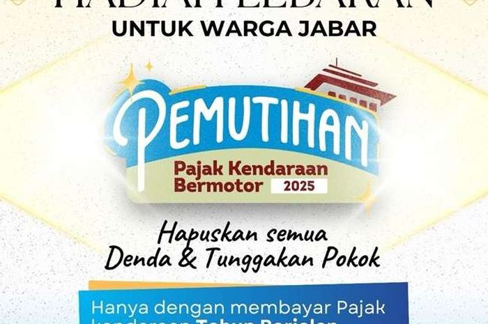Program pemutihan pajak kendaraan di Jawa Barat dari Maret 2025 sampai Juni mendatang.