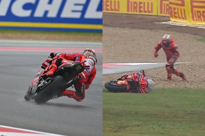 Marc Marquez crash di FP1 MotoGP Amerika 2025