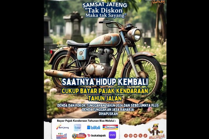 Pemutihan pajak kendaraan di Jawa Tengah dimulai hari ini, tak perlu bayar denda dan tunggakan, begini caranya