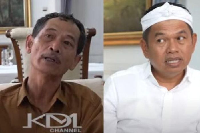 Foto (kiri) Nandar Taryana, KKSU kabupaten Bogor saat beri pengakuan di depan Gubernur Banten, Dedi Mulyadi (kanan)