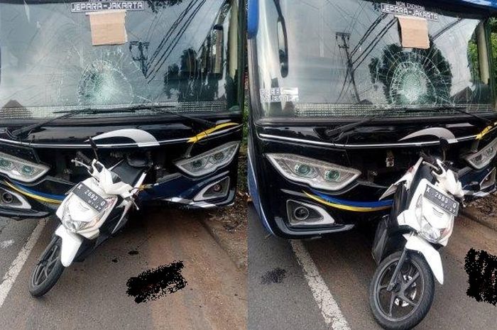 Honda BeAT disundul bus dari belakang, bocah berusia 15 tahun tak selamat dari maut