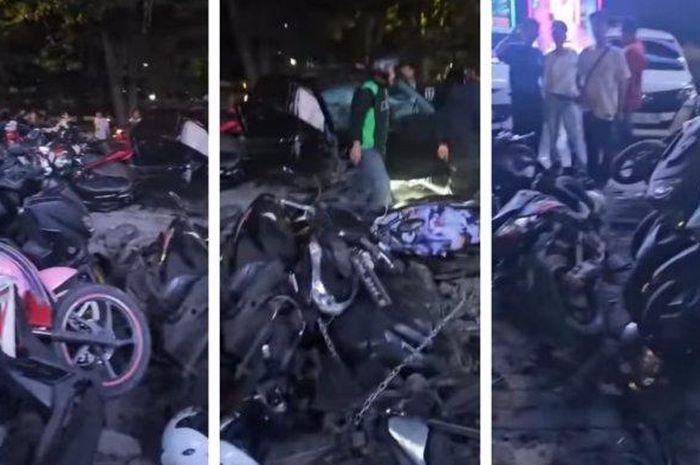 Puluhan motor rebahan ulah Hyundai IONIQ 5 dibawa sopir mabuk