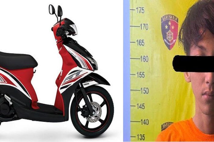 Remaja inisial MAL (19) yang menjadi pelaku maling Yamaha Mio GT milik tetangga kos lalu dijual cuma Rp 250 ribu