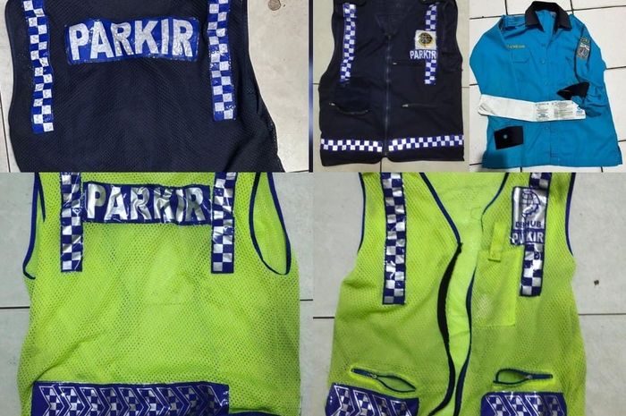 Rompi Dinas Perhubungan yang dipakai juru parkir liar di Cempaka Putih, Jakarta Pusat
