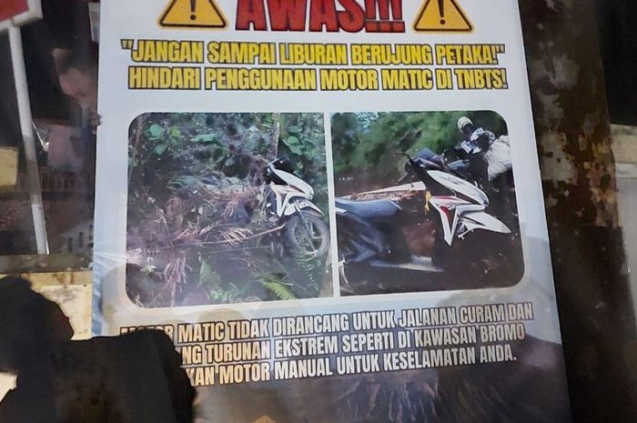 Pengguna motor matik dilarang naik ke kawasan Gunung Bromo. Ini alasannya
