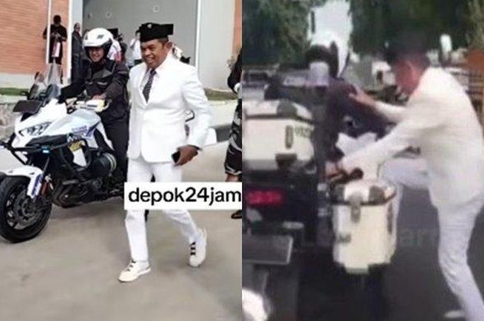 Dedi Mulyadi ngaku salah karena takj pakai helm saat membonceng petugas Dishub dan minta ditilang