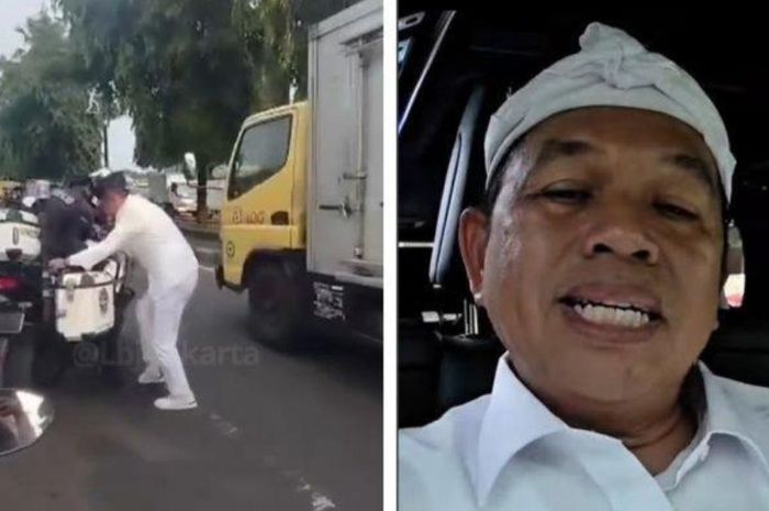 Gubernur Jawa Barat Dedi Mulyadi menyampaikan klarifikasi setelah aksinya viral naik motor patwal tanpa menggunakan helm menuju lokasi acara peresmian kampus baru Universitas Petahanan di Sentul, Bogor, Jawa Barat pada Rabu (11/6/2025). 