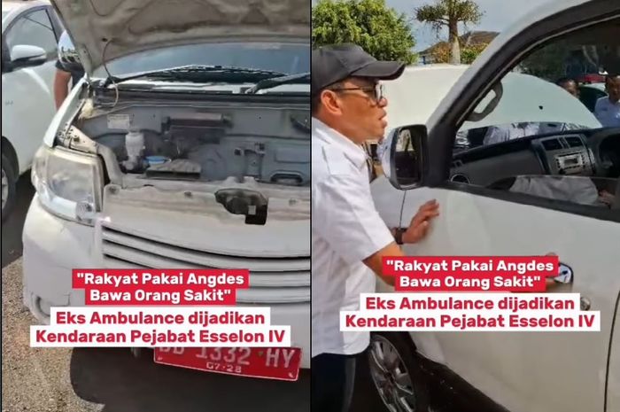 Penjabat (Pj) Sekda Lebong, Doni Swabuana saat menyidak mobil dinas pemkab Lebong yang banyak alih fungsi dari ambulans jadi mobil pejabat eselon IV