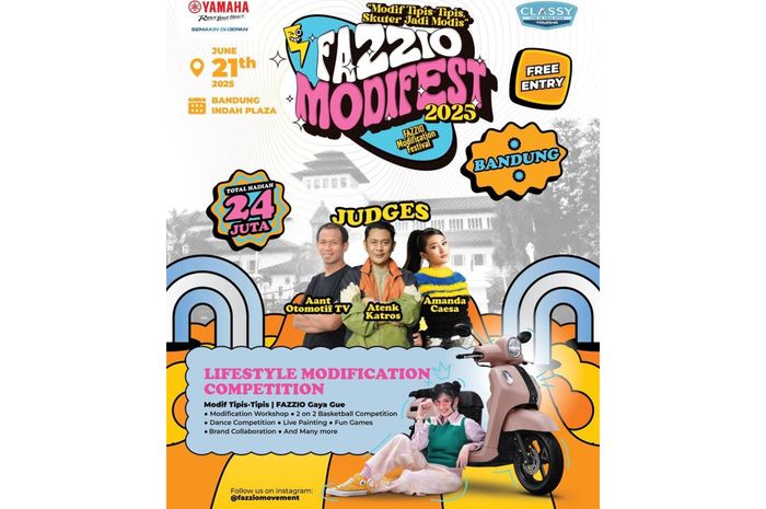 Fazzio Modifest 2025 siap meramaikan Bandung pada 21 Juni 2025.