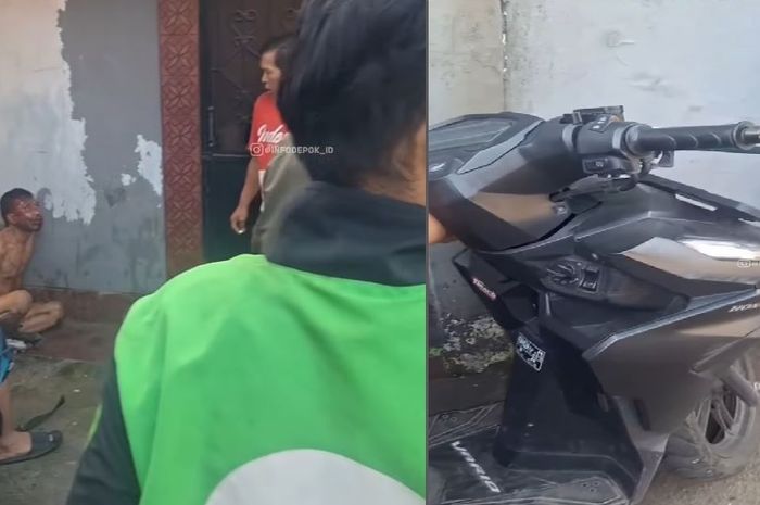 Pelaku percobaan maling Honda Vario 150 yang berhasil ditangkap warga saat tepergok congkel knob pintu keyless