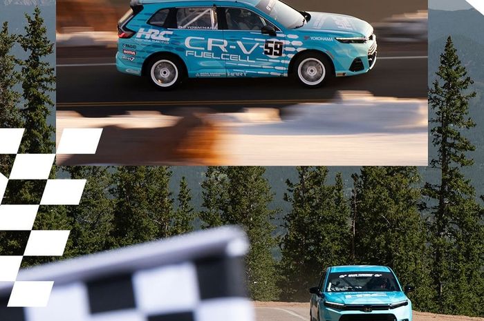 Honda CRV e:FCEV 2025 saat debut pertama di ajang balap ikonik Broadmoor Pikes Peak International Hill Climb 2025 di Amerika Serikat