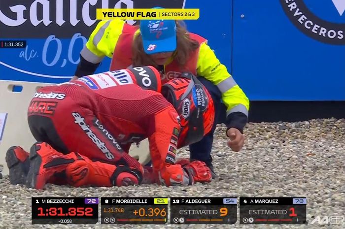 Marc Marquez mengalami crash cukup parah pada practice MotoGP Belanda 2025