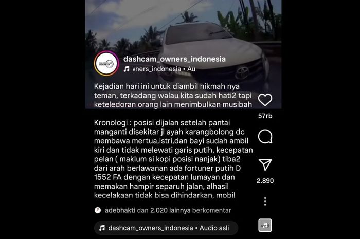Kecelakaan Toyota Fortuner Camat Wanareja, Cilacap, Irwan Arianto menabrak Suzuki S-Presso di Kebumen, Jawa Tengah