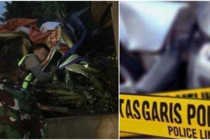 Truk muatan besi rem blong hajar motor, mobil dan dua kios di pinggir jalan Puncak Cianjur