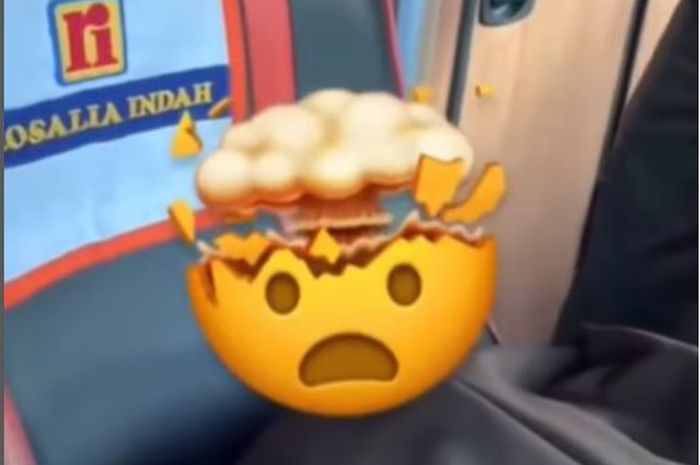 Tangkapan layar video korban wanita penumpang bus PO Rosalia Indah yang kehilangan laptop berisi fil Skripsi saat perjalanan dari Solo-Malang