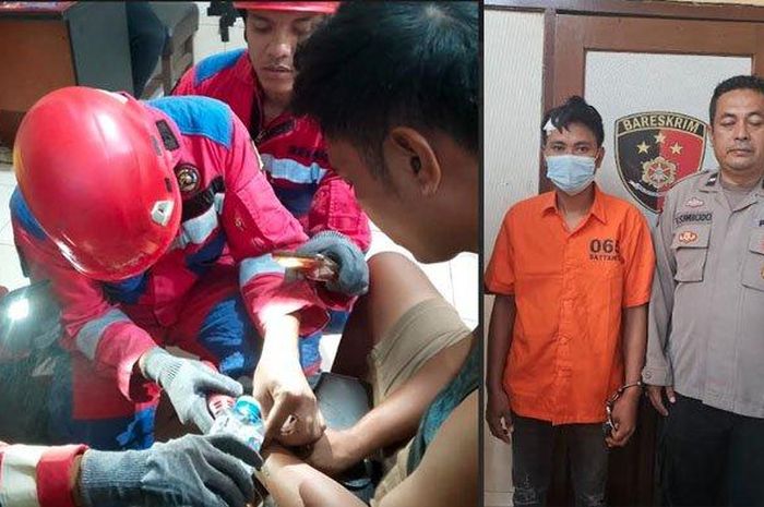 Maling Honda BeAT di Surabaya yang berhasil ditangkap nambah-nambahin polisi kerjaan. Damkar turun tangan