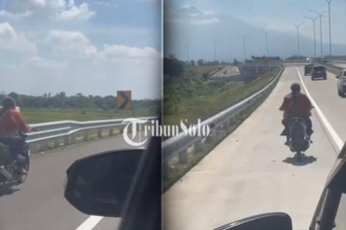 Video emak-emak pakai Honda Supra masuk Tol Solo-Jogja