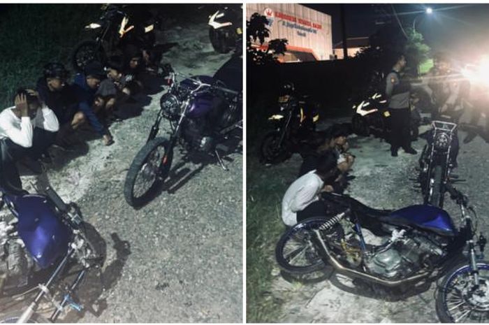 Polisi mengamankan mortor pelaku balap liar yang disembunyikan di semak-semak