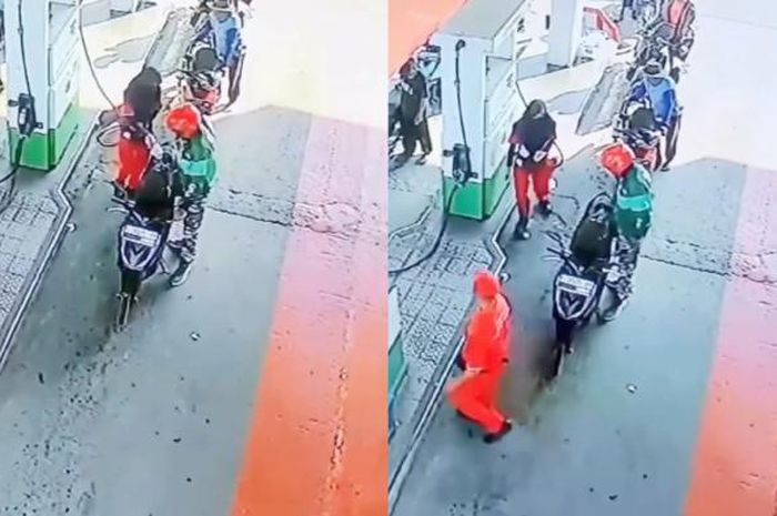 Driver ojol lakukan aksi tak terpuji ke operator SPBU