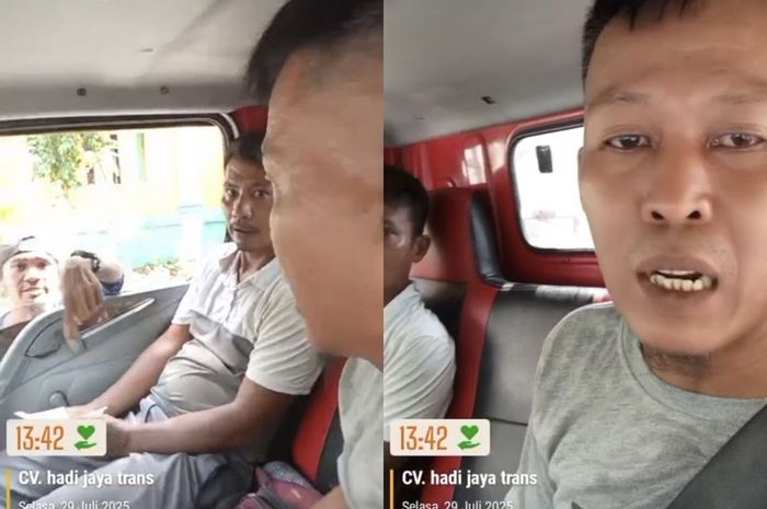 Sopir truk boks yang videokan ketika dipalak preman berkedok pengawalan di wilayah Tanah Abang, Jakarta Pusat