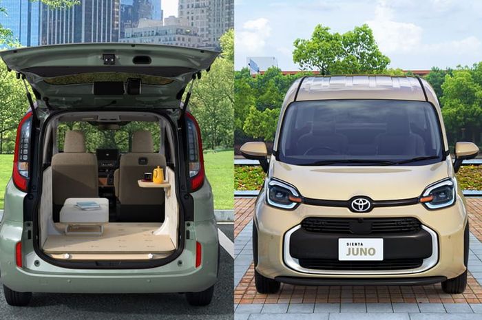 penampakan Toyota Sienta Juno yang memiliki konfigurasi bangku belakang unik