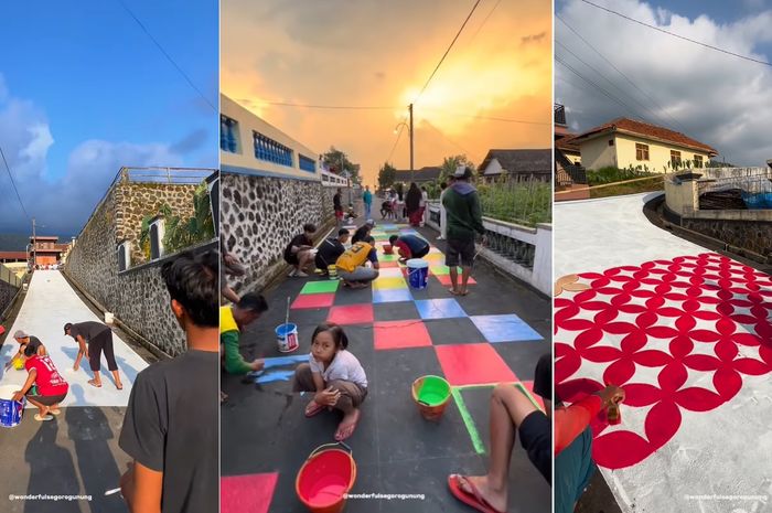 Lukisan di jalan Desa Segoro Gunung, Karanganyar
