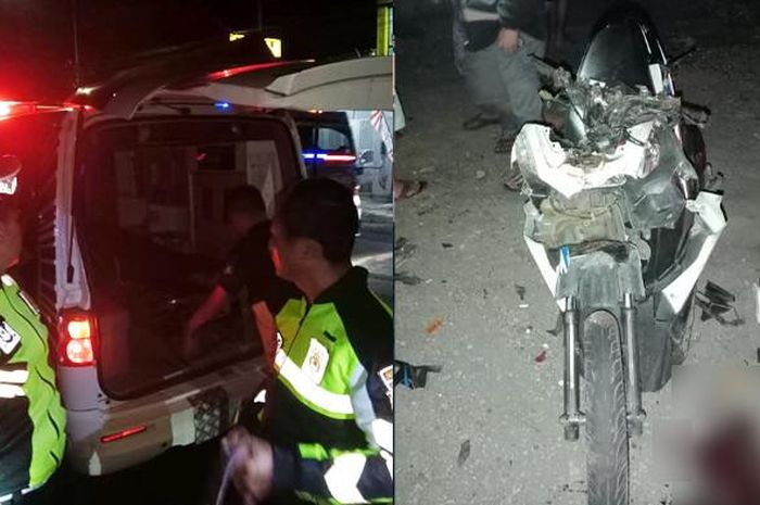 Honda Vario menancap di belakang truk, seorang pelajar meregang nyawa