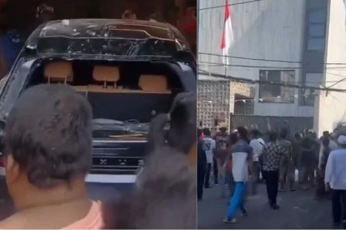 Rumah Ahmad Sahroni digeruduk massa.