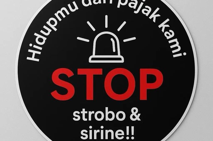 Stiker ajakan moral stop Strobo dan Sirine