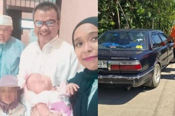 Foto (kiri) keluarga H Sachroni yang tewas dibunuh karena dendam uang sewa Toyota Avanza Rp 750 ribu, foto (kanan) Toyota Corolla Twincam yang diambil pelaku