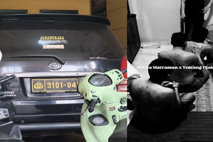 Aksi penyekapan dan penyiksaan modus jual beli mobil bekas di Pondok Aren, Tangerang Selatan, di lokasi terparkir Toyota Kijang Innova berpelat dinas Polri 3101-04