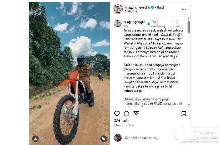 Wali kota Pekanbaru lakukan kunjungan kerja pakai motor trail special engine