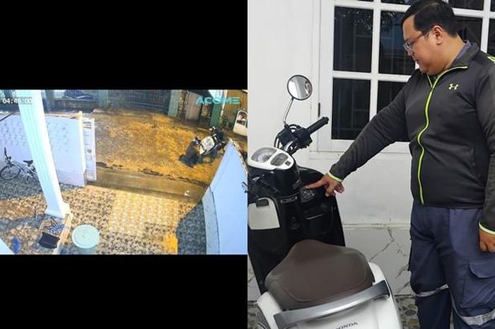 Honda Scoopy yang gagal digasak maling meski sudah berhasil menjebol gembok pagar rumah