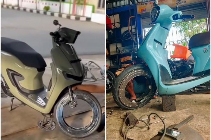 Modifikasi hubless lagi ramai, Honda Stylo sampai Yamaha Grand Filano tampila dengan pelek bolong 
