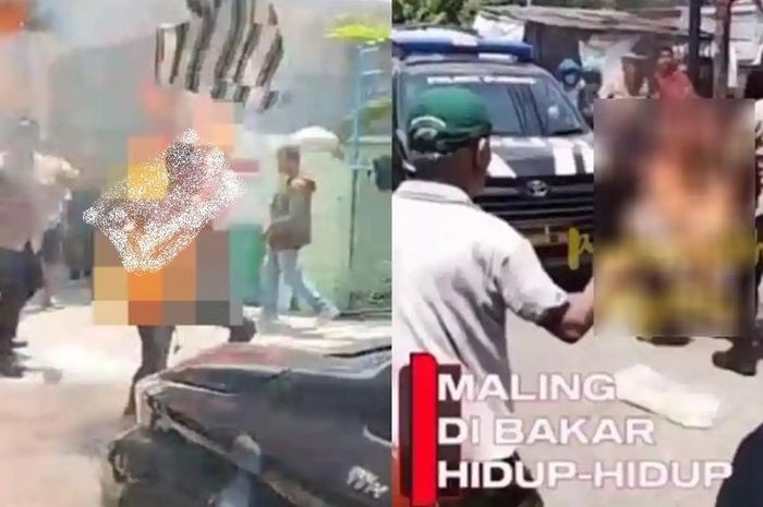 Maling motor tidak sengaja terbakar hidup-hidup di Surabaya. begini kronologinya