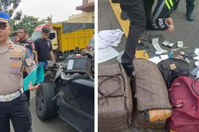Nissan X-trail yang terlibat kecelakaan di tol bakter Lampung ditinggal begitu saja oleh pemiliknya, Barang bawaan mengejutkan