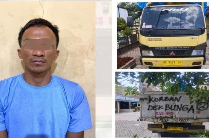 RW (44) pelaku penggelapan truk Mitsubishi Canter milik warga Pacitan, Jawa Timur yang digadaikan lalu dijual di Rimbo Bujang, Sumatera Barat