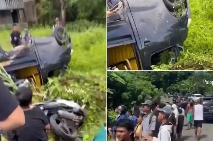 Daihatsu Gran Max jungkir balik usai duel keras vs Mio Soul. Begini kronologinya