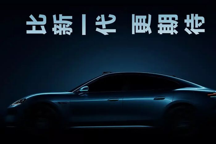 Sekilas teaser mobil listrik China yang mirip dengan porsche Taycan