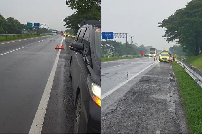 Toyota Alphard, Honda Brio dan GWM Tank 500 Hybrid alami pecah ban bersamaan di lokasi sama KM 139 tol Cipali