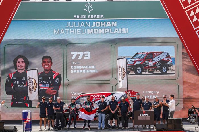 Pereli nasional Julian Johan atau Jeje Logy mencatatkan hasil membanggakan pada ajang Dakar Rally 2026 yang berlangsung di Arab Saudi