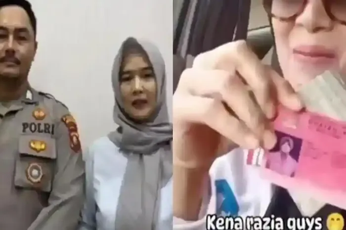 Ibu Bhayangkari, Ria Fira Andriani ditemani suaminya, Bripka Rahmat Waliansen meminta maaf ke publik usai lolos razia kendaraan dengan menunjukan surat sakti ke Polisi