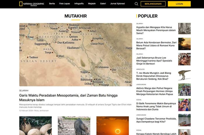 Tampilan website baru National Geographic Indonesia  bernama nationalgeographic.co.id