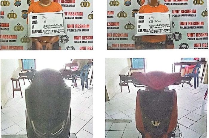Pasangan kekasih inisial HS (35) dan P (24) tertangkap setelah mencuri Yamaha NMAX di parkiran Strong Cafe wilayah Sijambi,  Datuk Bandar, Kota Tanjung Balai, Sumatera Utara, (25/2/26) lalu