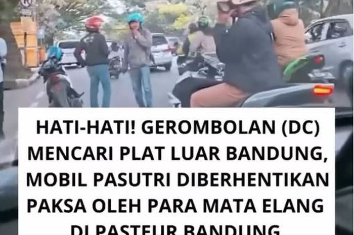 Rekaman video tiga debt collector di kota Bandung memepet dan hendak merampas mobil berpelat luar kota di wilayah Cicendo, kota Bandung
