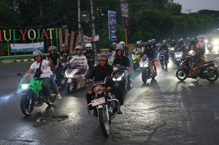 Ratusan anggota komunitas motor riding dan buka puasa bersama di event Moride Lampung 2026