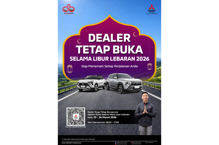 Layanan Dealer Siaga Mitsubishi Motors 24 jam selama periode mudik Lebaran 2026, siap mendukung perjalanan pengguna. 