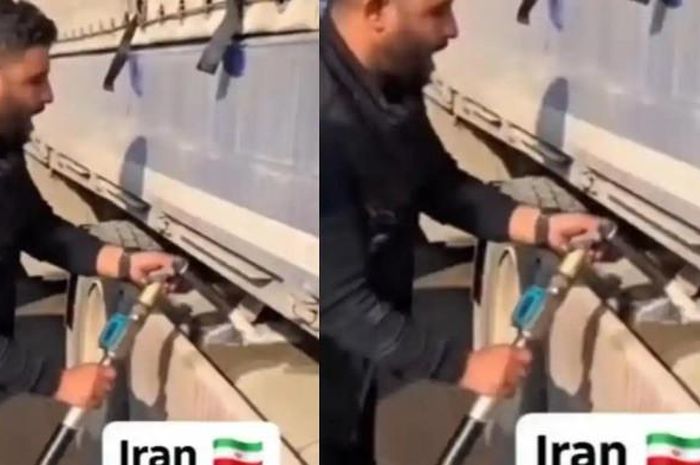 aksi warga Iran yang sengaja membuang-buang BBM layaknya air mengalir, harga per liter hanya Rp6.118