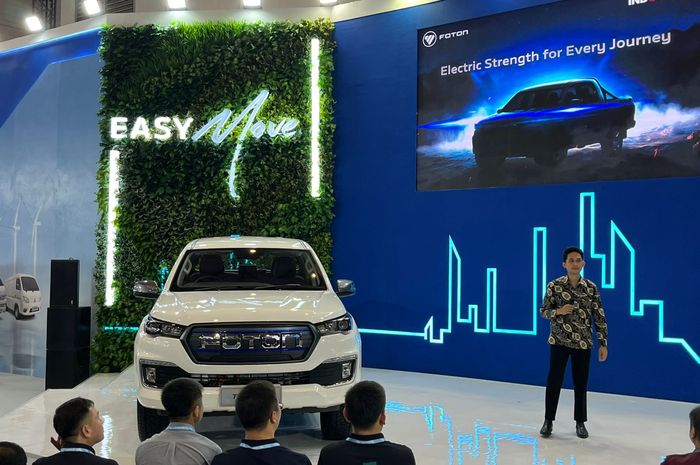 PT Indomobil Global Transportasi bersama Foton resmi memperkenalkan model terbaru mereka, double cabin listrik eTUNLAND