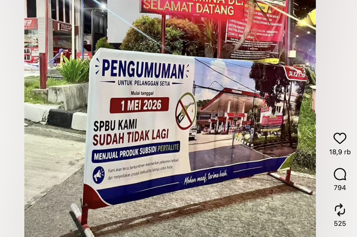 Pemberitahuan SPBU Pertamina SPBU 34.121.13 di Jalan Pangeran Antasari Nomor 10, Cipete Utara, Kebayoran Baru, Jakarta Selatan sudah tidak menjual Pertalite lagi